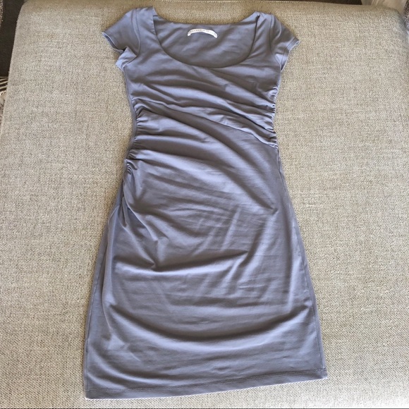 🔥Susana Monaco gray bodycon ruched dress Small - Picture 3 of 6